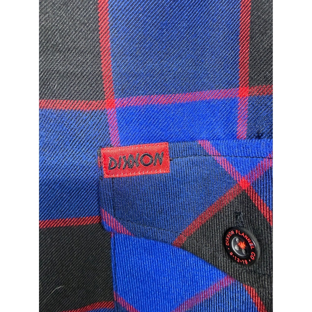 Dixxon Flannel Co Voorhees Friday the 13th Plaid Shirt Mens Large Blue Black - Picture 4 of 9
